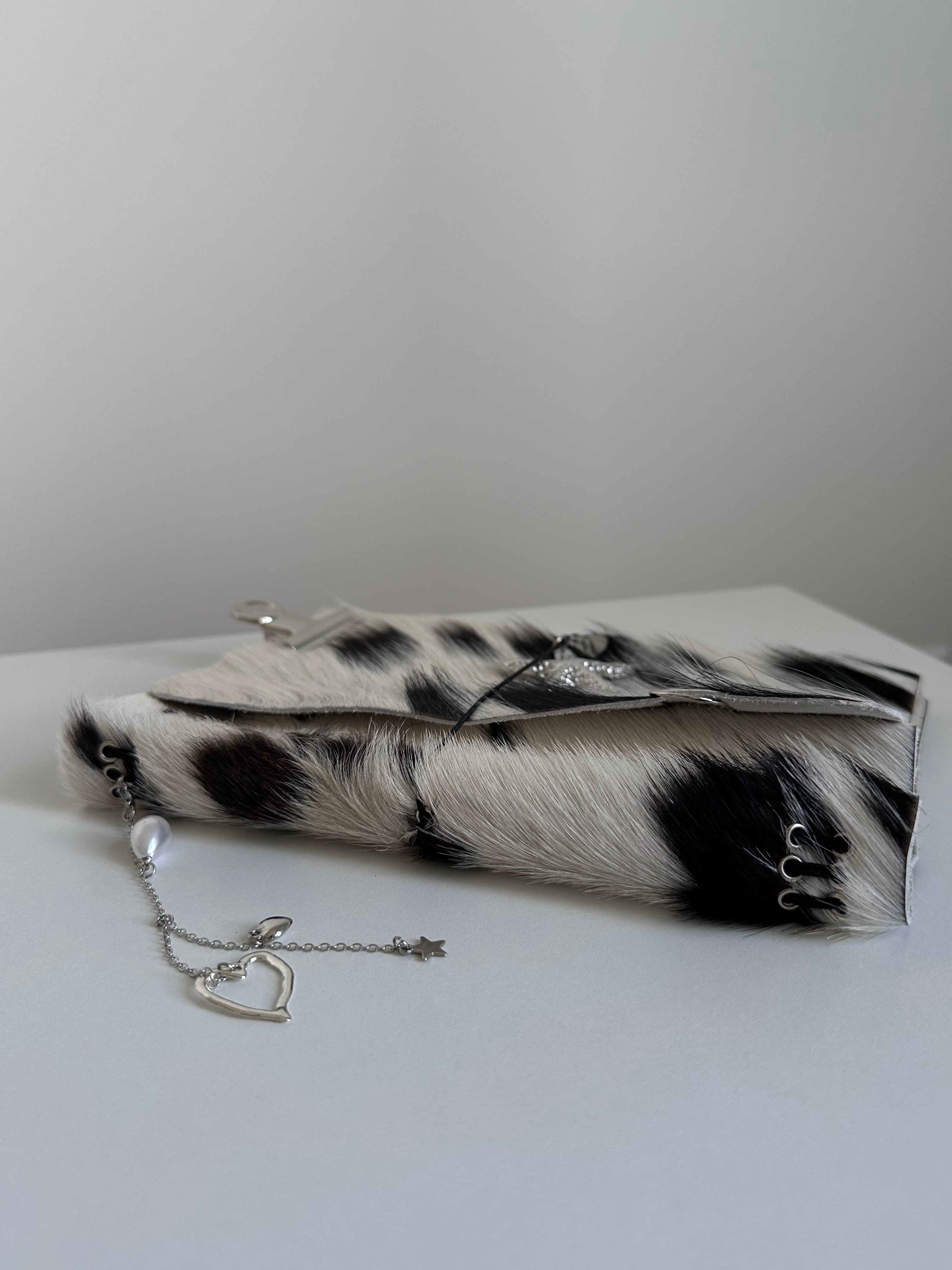 a5 Salt & Pepper genuine cowhide refillable journal cover with inserts
