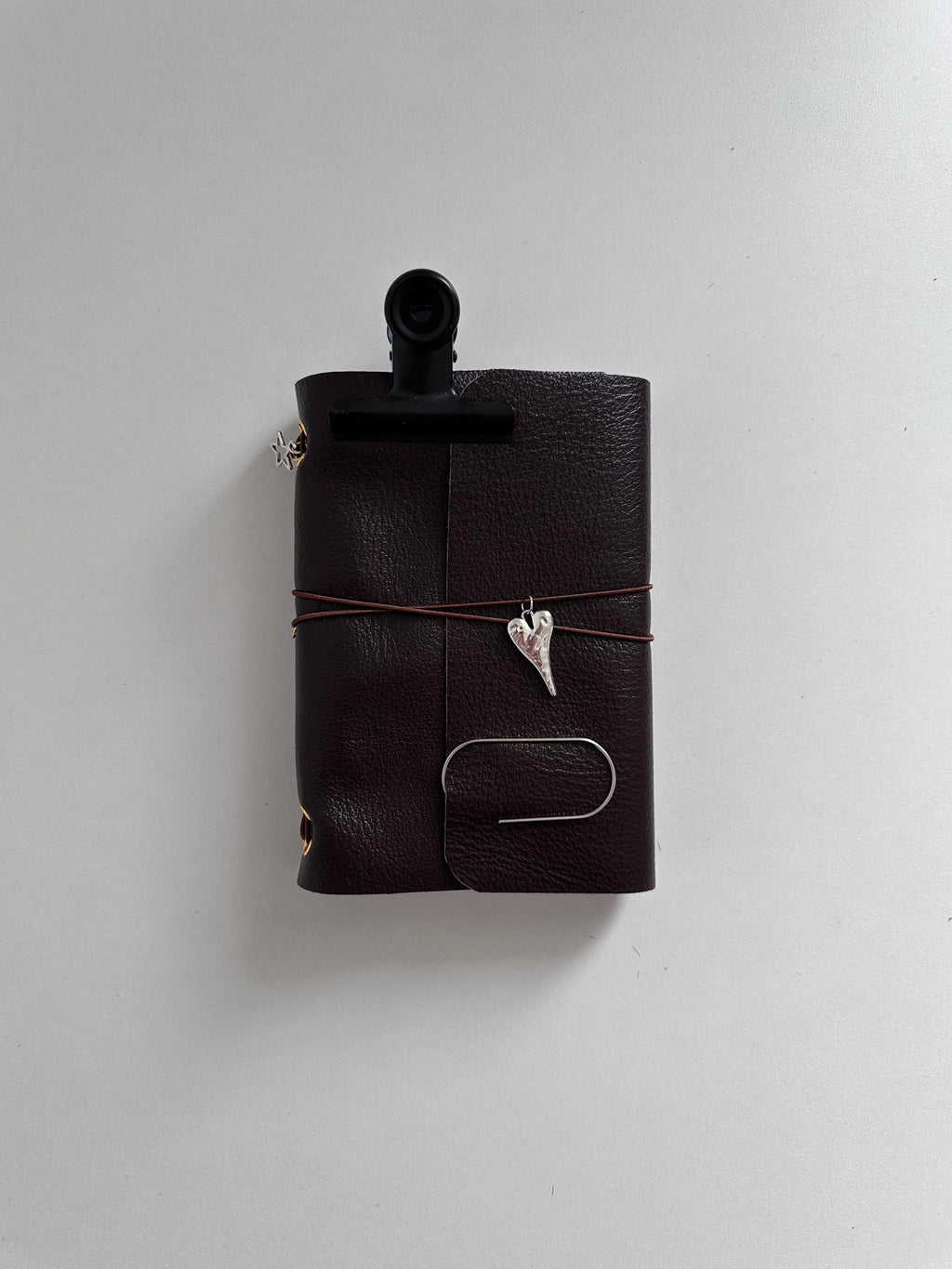 Soft Leather Journal with Sculptural Metal Object — Classic | A6