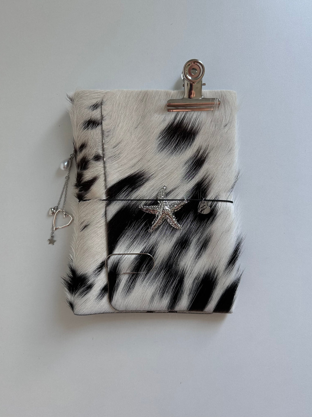 a5 Salt & Pepper genuine cowhide refillable journal cover with inserts
