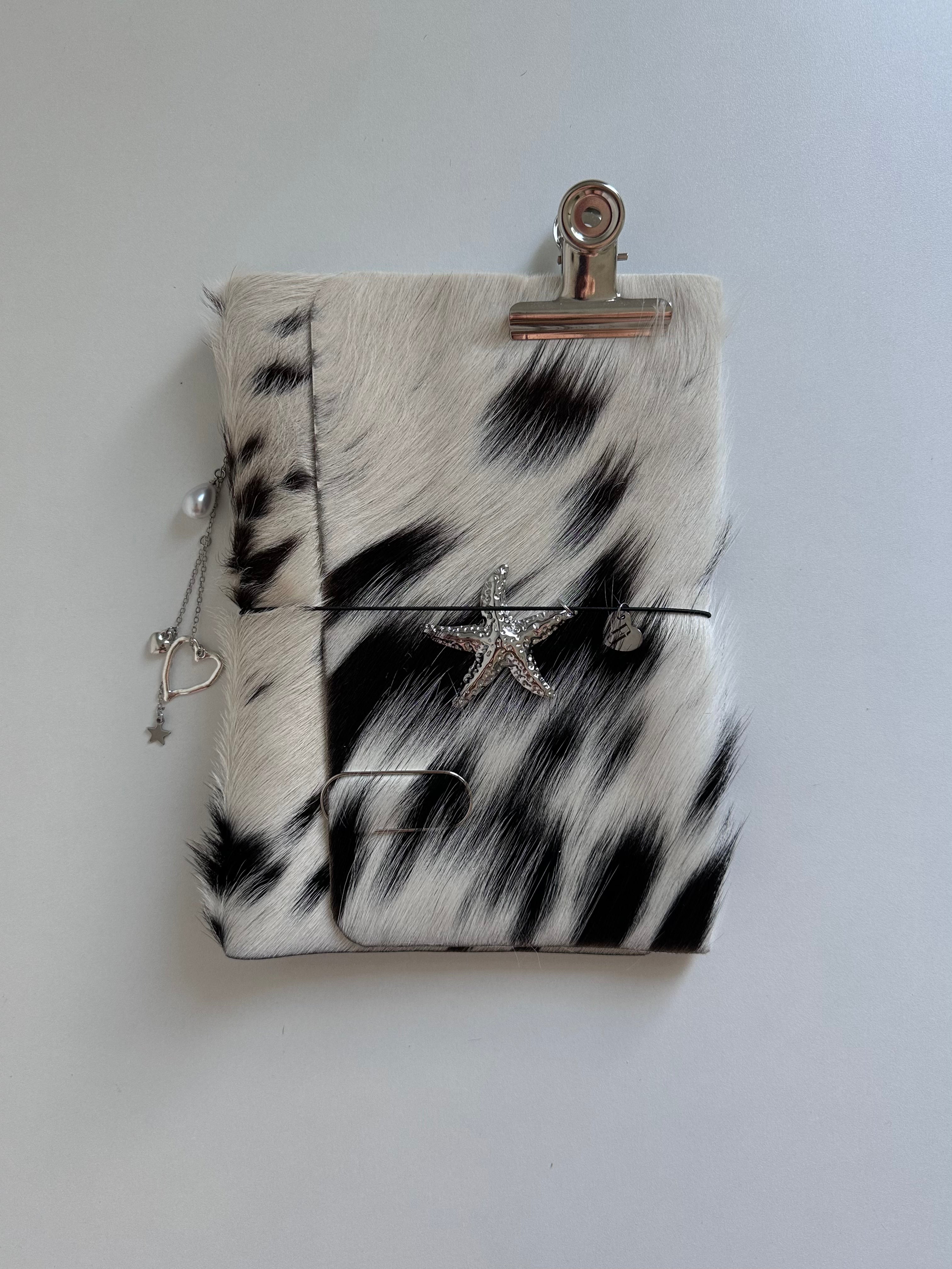 a5 Salt & Pepper genuine cowhide refillable journal cover with inserts
