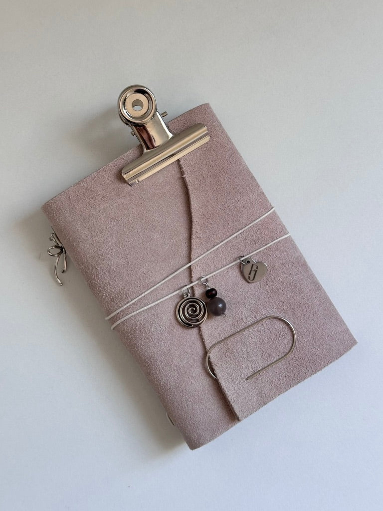 a6 suede ivory genuine leather refillable journal cover with inserts