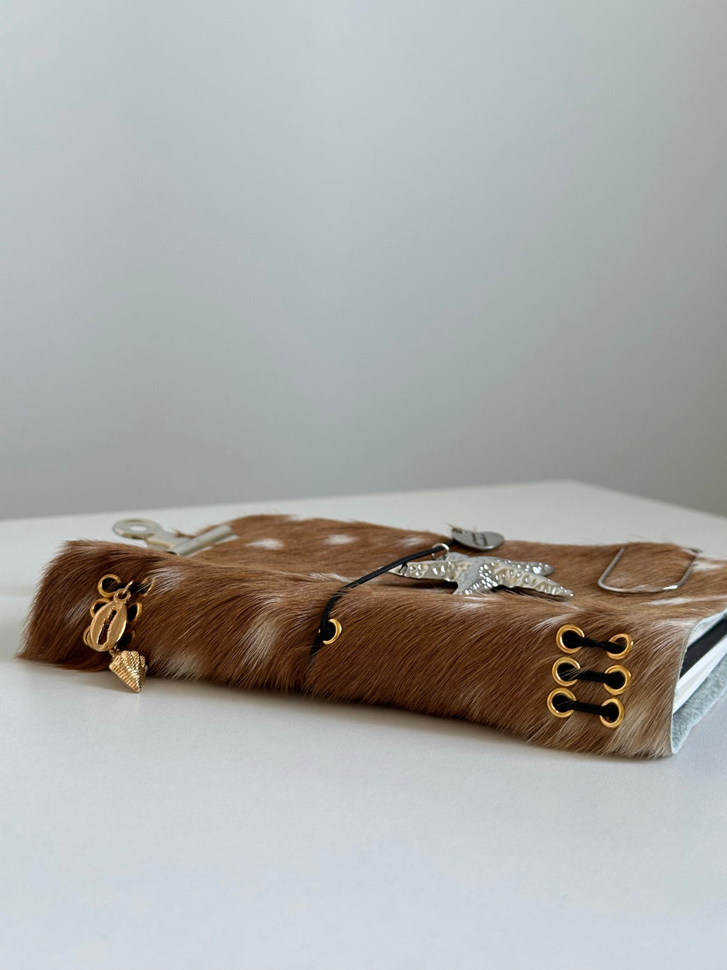 a6 Bambi genuine cowhide refillable journal cover with inserts