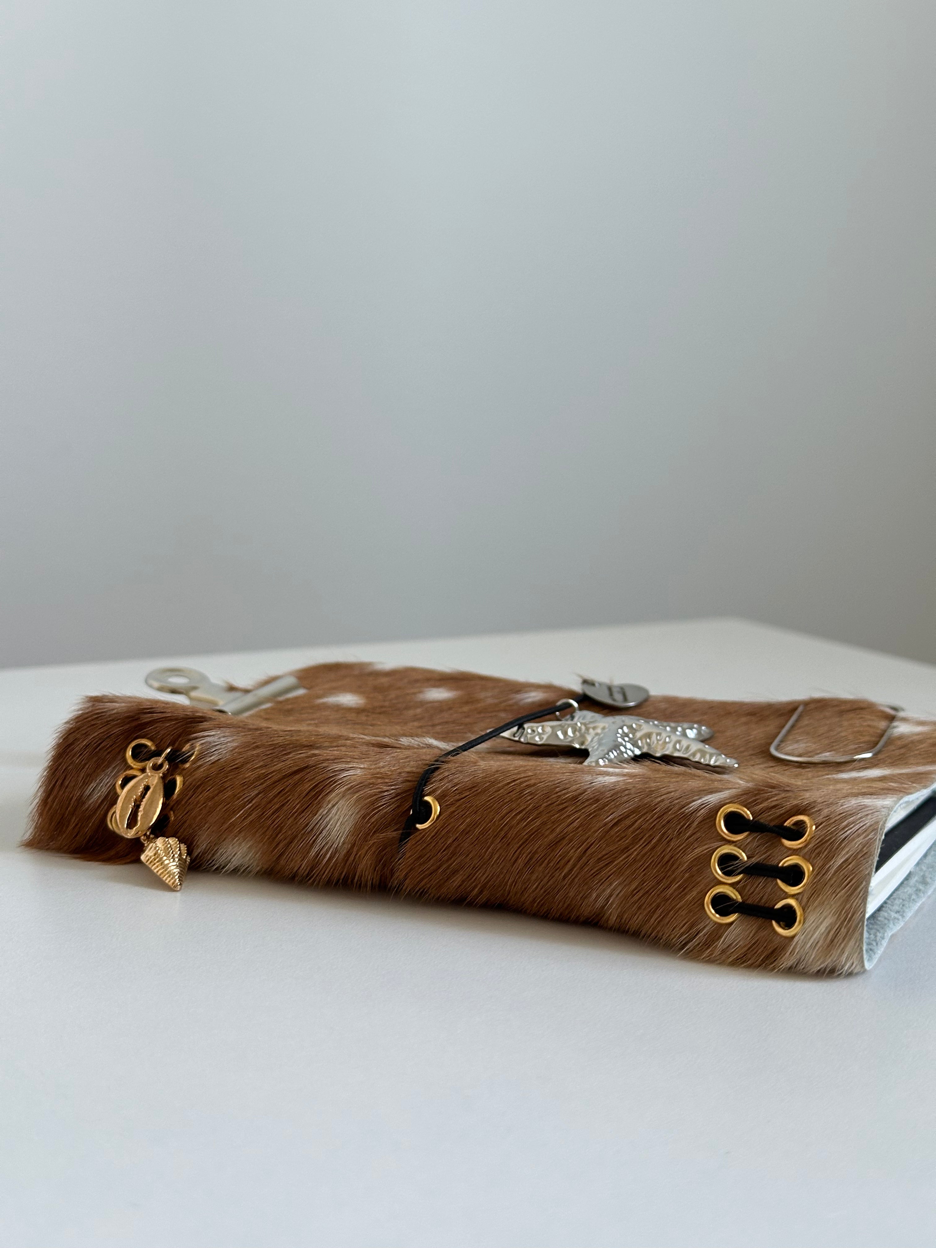 a6 Bambi genuine cowhide refillable journal cover with inserts