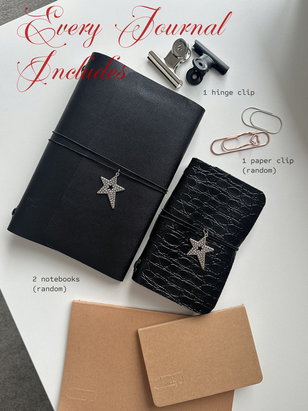 a5 Bambi genuine cowhide refillable journal cover with inserts + planner